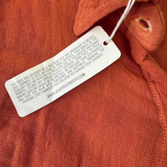 Jen's Pirate Booty Orange Button Down Shirt - Picture 10 of 14